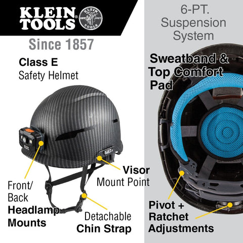 Klein 60515 Safety Helmet, Class E, Headlamp - Ace Tool Group - Klein