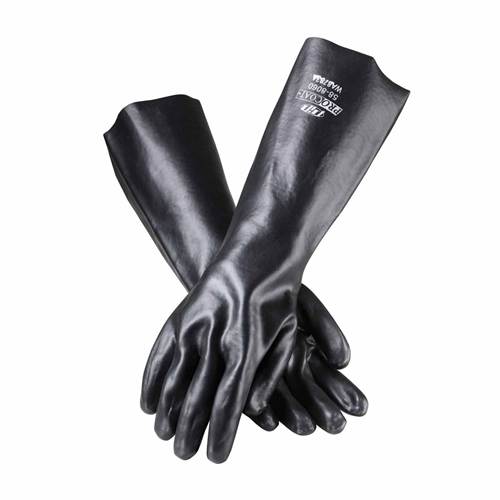 PIP 58-8060 Procoat Pvc Gloves, Smooth Finish, Black, 18" Length, Interlock Lined -12 Pack - Ace Tool Group - Protective Industrial Products