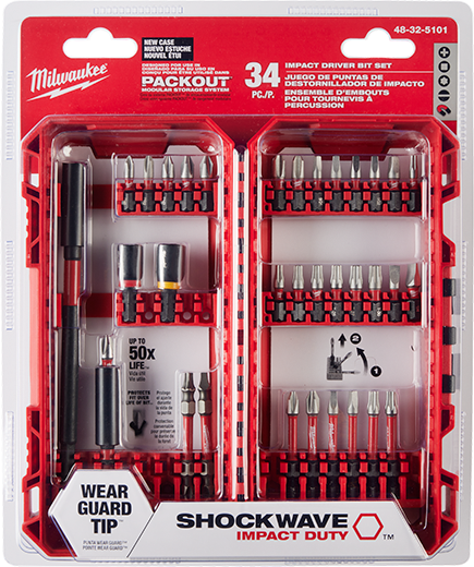 Milwaukee 48-32-5101 SHOCKWAVE Impact Duty Driver Bit Set - 34PC - Ace Tool Group - Milwaukee
