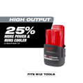 Milwaukee 48-11-2425 M12 RedLithium HIGH OUTPUT CP2.5 Battery Pack - Ace Tool Group - Milwaukee