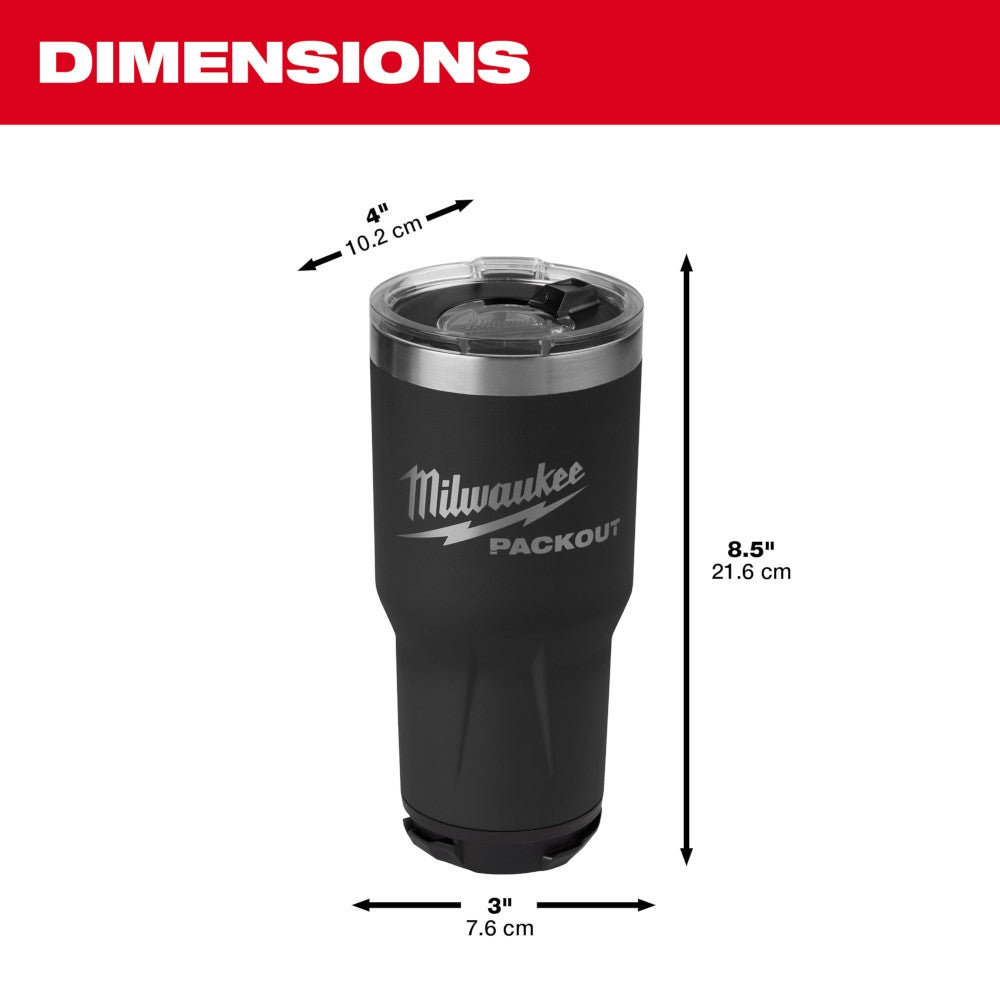 Milwaukee 48-22-8393B PACKOUT  30oz Tumbler Black - Ace Tool Group - Milwaukee