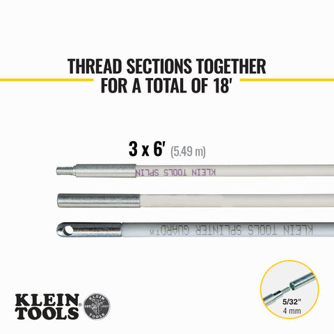 Klein Tools 56418 18' (5.49 m) Hi-Flex Glow Rod Set - Ace Tool Group - Klein