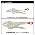 Milwaukee 48-22-3602 2 Pc. 10" CURVED JAW & 6" LONG NOSE TORQUE LOCK LOCKING PLIERS SET - Ace Tool Group - Milwaukee