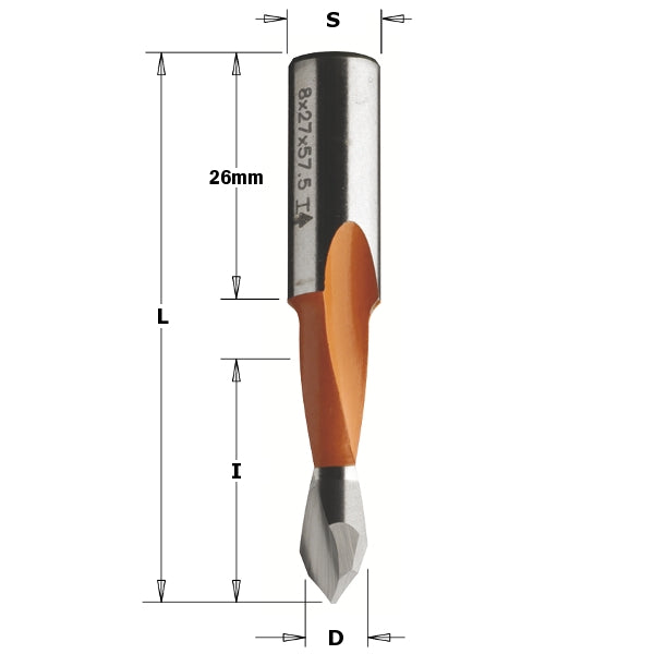 CMT 313.050.41 2 Flute Dowel Drill 5mm Diameter - Ace Tool Group - CMT