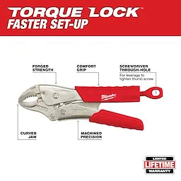 Milwaukee 48-22-3402 2 Pc. 7" & 10" TORQUE LOCK CURVED JAW LOCKING PLIERS SET WITH GRIP - Ace Tool Group - Milwaukee
