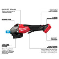 Milwaukee 3672-20 M18 FUEL 4-1/2"-6" Variable Speed Braking Grinder, Paddle Switch w/ ONE-KEY - Ace Tool Group - Milwaukee