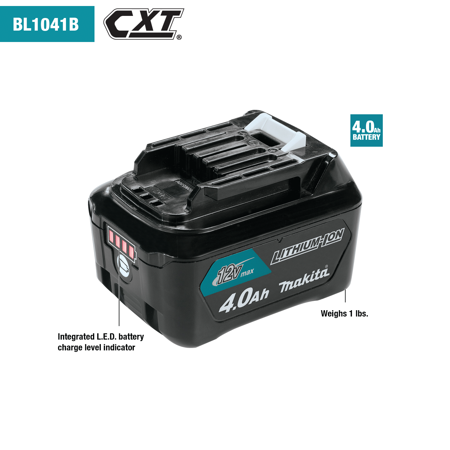 Makita BL1041B 12V max CXT Lithium-Ion 4.0Ah Battery - Ace Tool Group - Makita