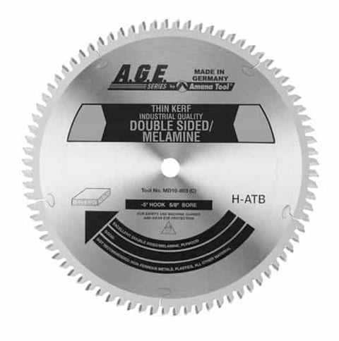 Age Saw Blades Md10-803Tb Thin Melamine 10"X80T Blade - Ace Tool Group - A.G.E Cutting Tools