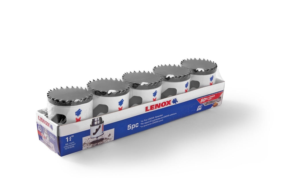 Lenox Bi-Metal Speed Slot Hole Saw With T3 Technology 1-3/4" 5 Pack - Ace Tool Group - Lenox