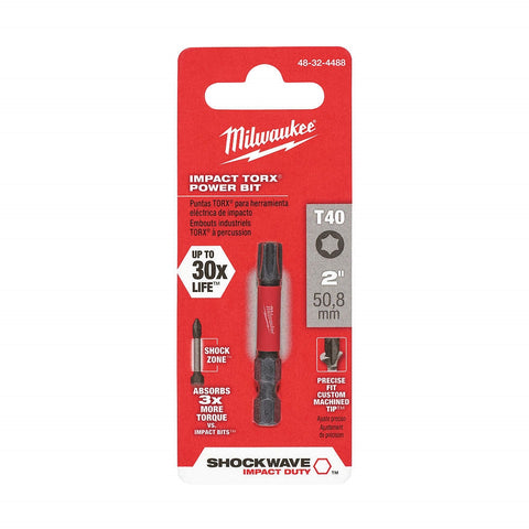 Milwaukee 48-32-4488 T40 Torx Power Power Bit, 1/4" - Ace Tool Group - Milwaukee