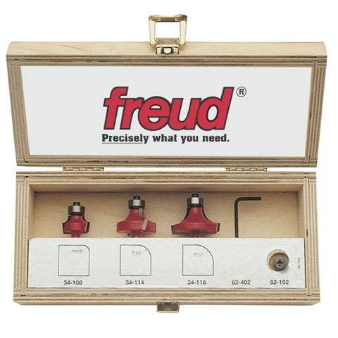 Freud Tools 3 Piece Round Over/Beading Bit Sets (1/4" Shank) - Ace Tool Group - Freud
