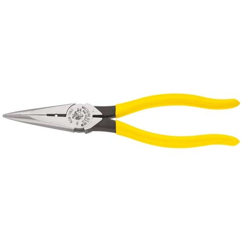 Klein Tools D203-8N 8'' (203 mm) Heavy-Duty Long-Nose Pliers - Side-Cutting & Wire Stripping - Ace Tool Group - Klein