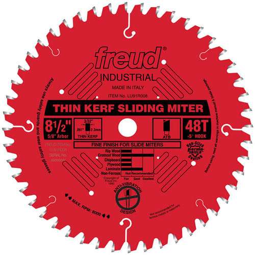 Freud Tools 8-1/2"Thin Kerf Sliding Compound Miter Saw Blade - Ace Tool Group - Freud