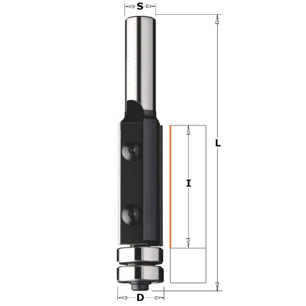 CMT 657.992.11 Insert Carbide Flush Trim Bit, 3/4-Inch - Ace Tool Group - CMT