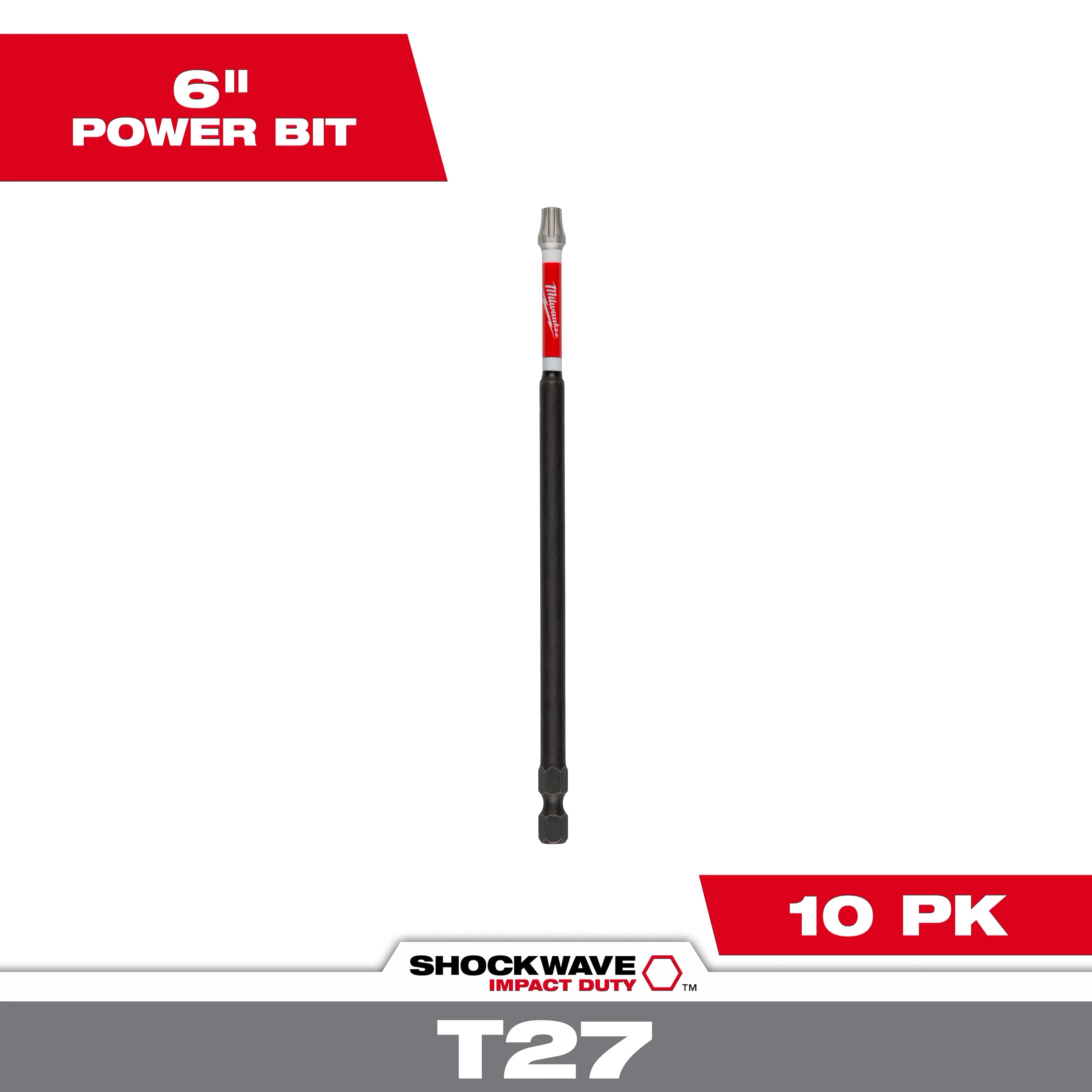 Milwaukee 48-32-4847 SHOCKWAVE 6 in. T27 Impact Power Bits-Bulk 10 - Ace Tool Group - Milwaukee