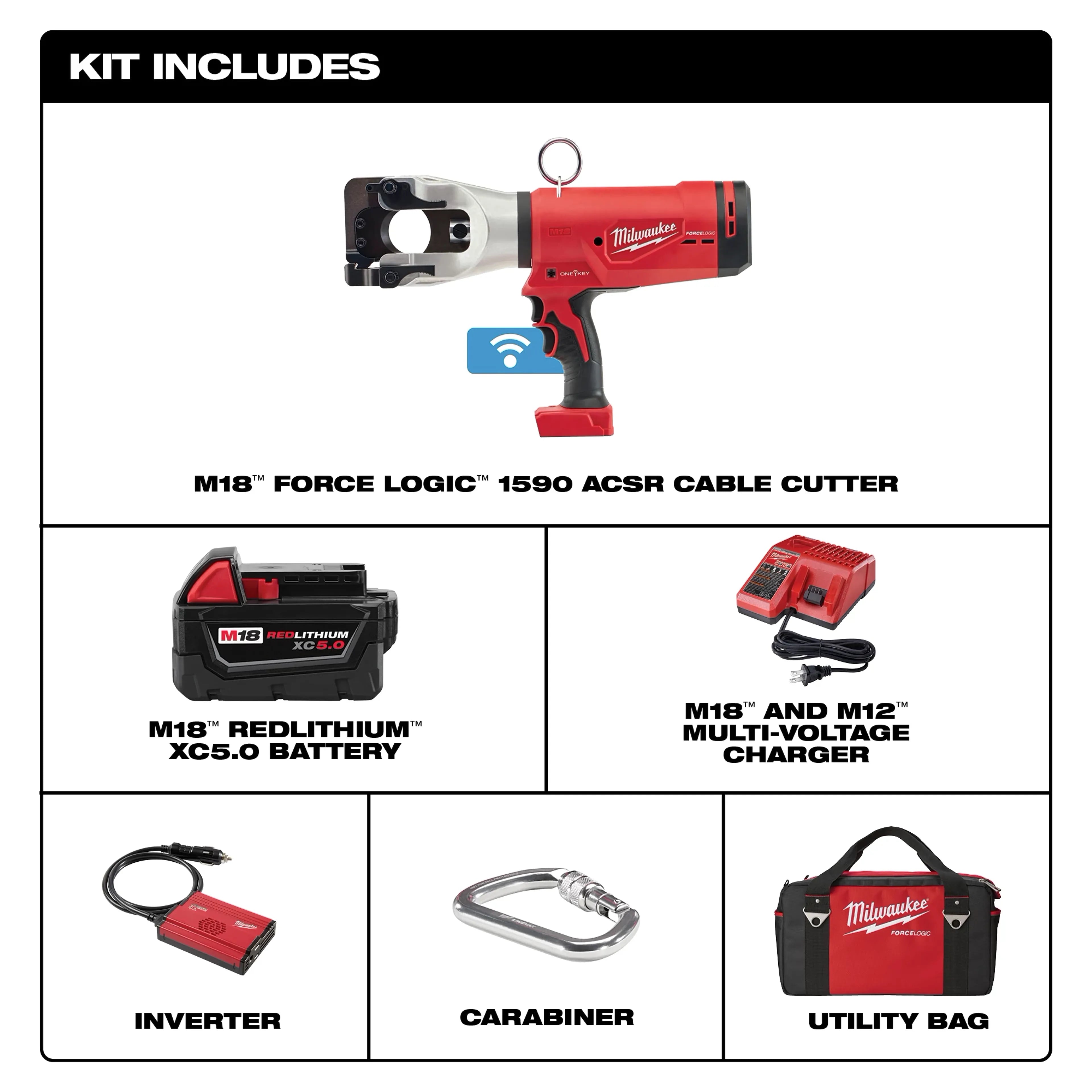 Milwaukee 2777-21 M18 FORCE LOGIC 1590 ACSR CABLE CUTTER - Ace Tool Group - Milwaukee