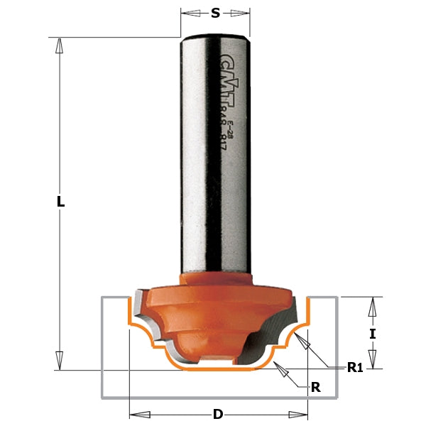 CMT 848.850.11 Plunge Ogee Bit, 1-3/8-Inch Diameter, 1/2-Inch Shank - Ace Tool Group - CMT
