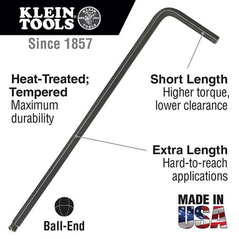 Klein BL20 5/16 in. Hex Key with L-Style Ball End - Ace Tool Group - Klein