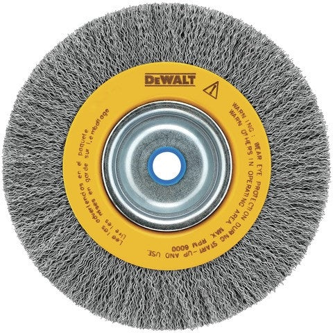 Dewalt Dw4905 6" Crimped Wire Wheel, 5/8"-1/2" Arbor, Wide Face .014" - Ace Tool Group - DeWalt