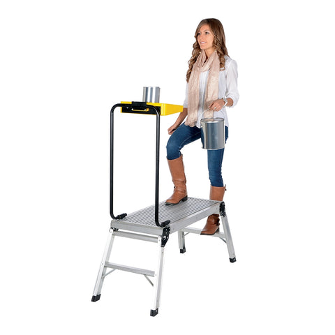 Vestil Alum Folding Step Platform W/Tray 15x35 - Ace Tool Group - Vestil