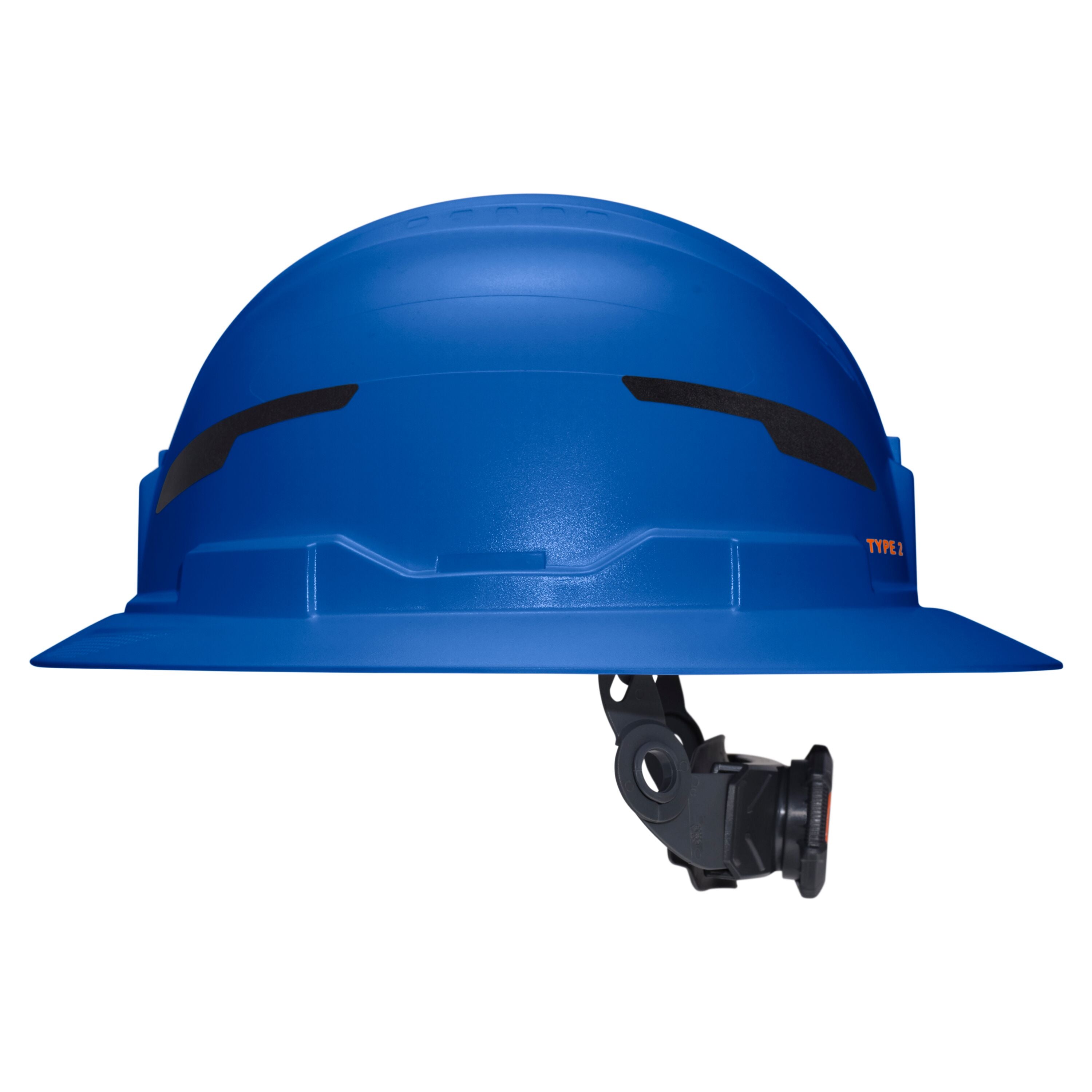 Klein 60249T2 Class E Type-2 Hard Hat, Non-Vented Full Brim Style with Strap, Blue - Ace Tool Group - Klein
