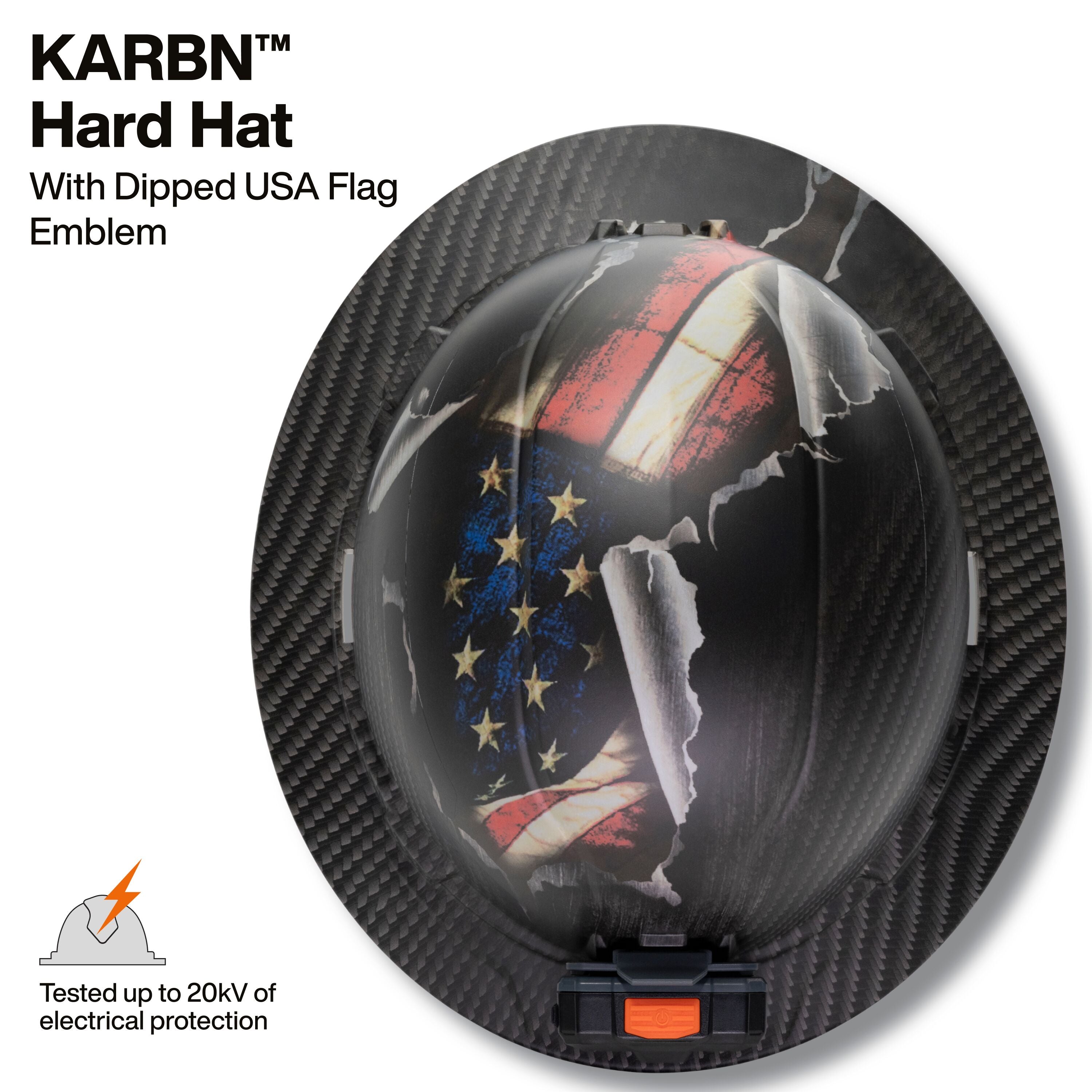 Klein 60346FS Hard Hat, Freedom Series KARBN™ Pattern, Non-Vented Full Brim, Class E