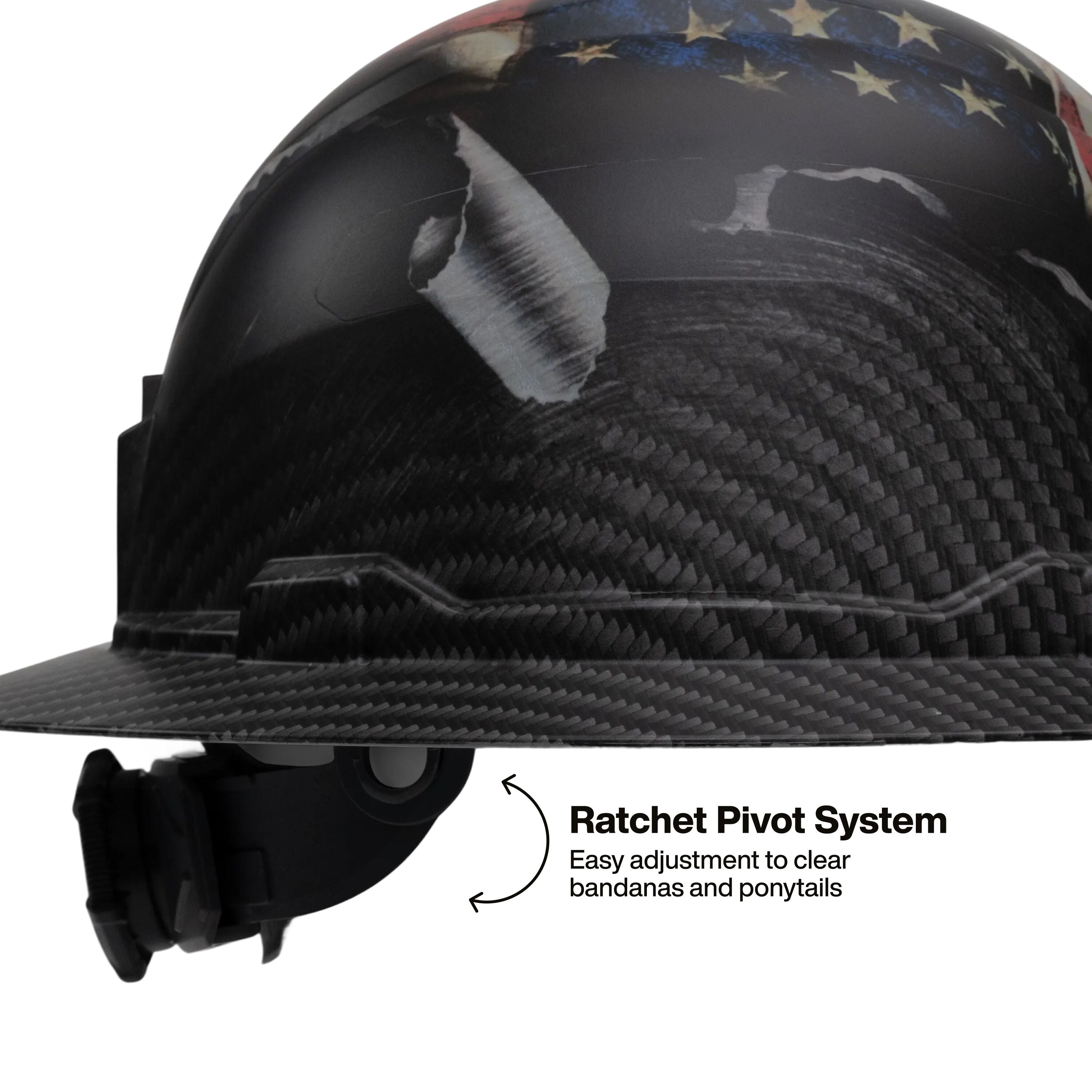 Klein 60346FS Hard Hat, Freedom Series KARBN™ Pattern, Non-Vented Full Brim, Class E