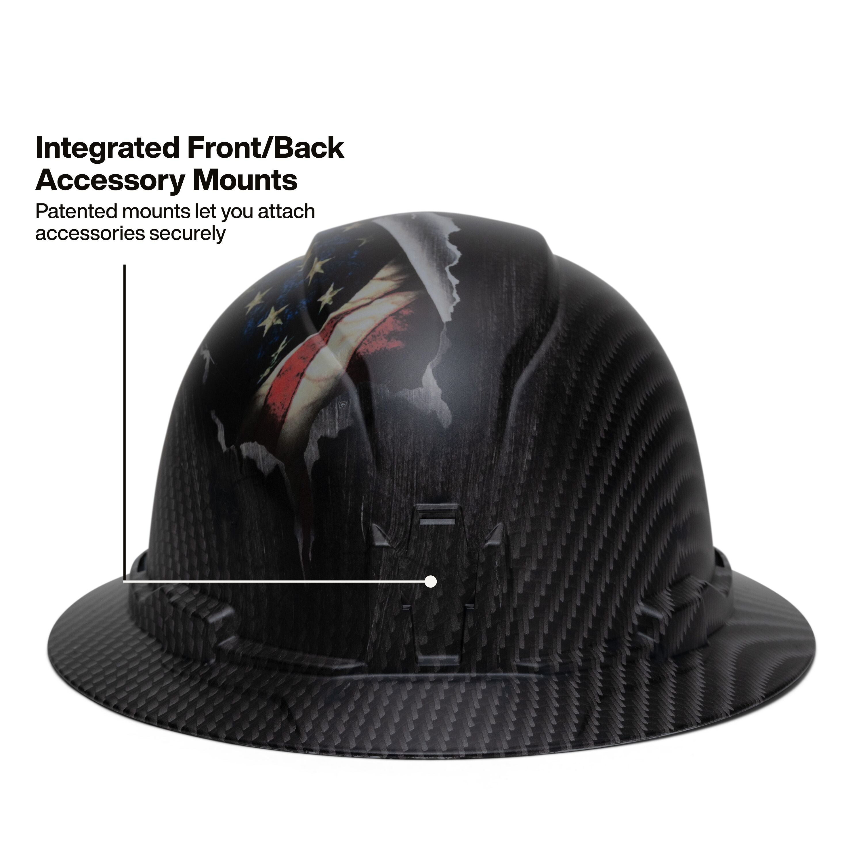 Klein 60346FS Hard Hat, Freedom Series KARBN™ Pattern, Non-Vented Full Brim, Class E