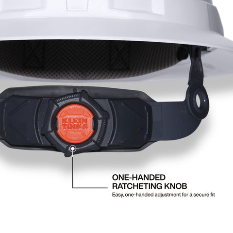 Klein 60401T2 Type-2 Hard Hat, Vented Full Brim Style, White - Ace Tool Group - Ace Tool Group
