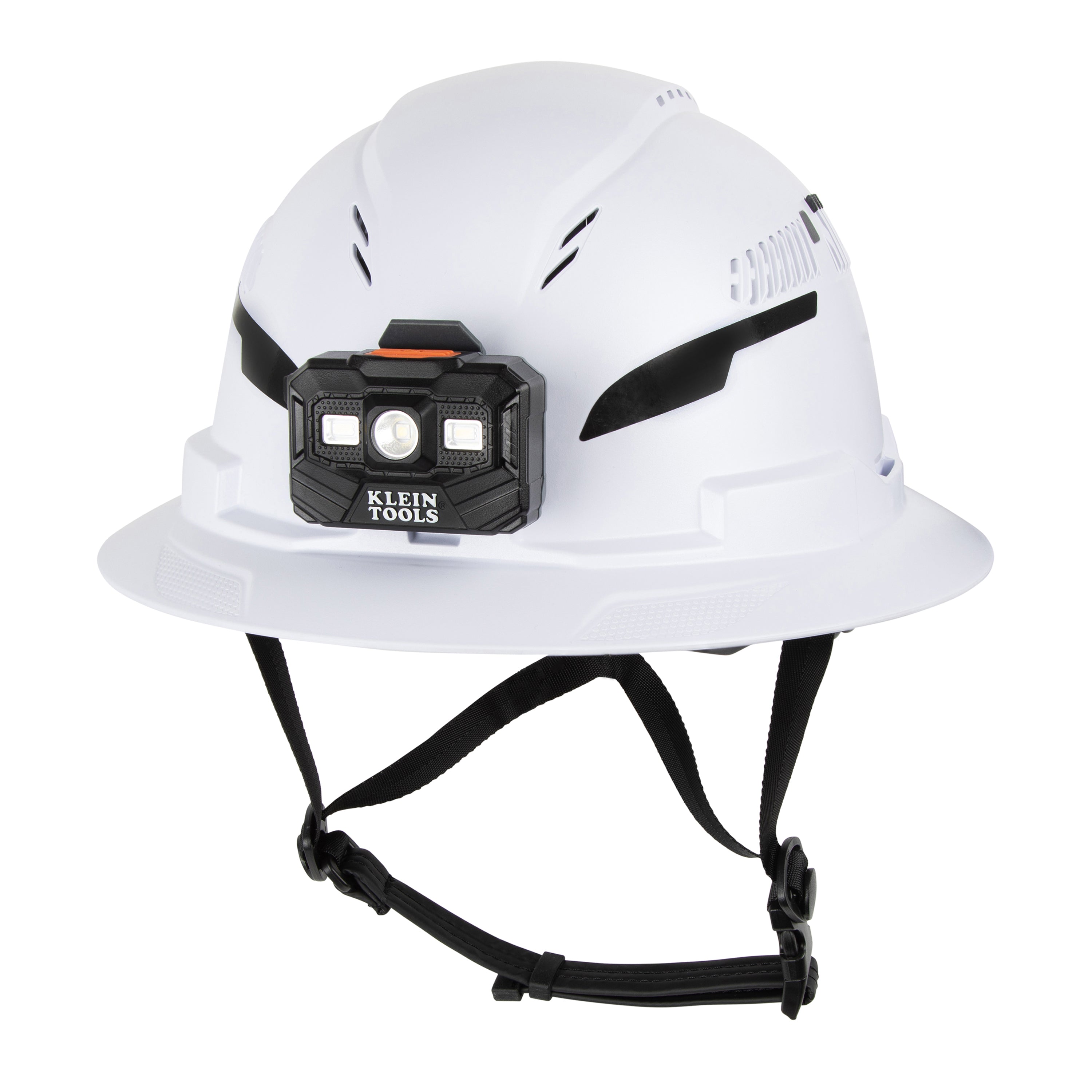 Klein 60407T2RL Type-2 Hard Hat, Vented Full Brim with Rechargeable Headlamp, White - Ace Tool Group - Ace Tool Group