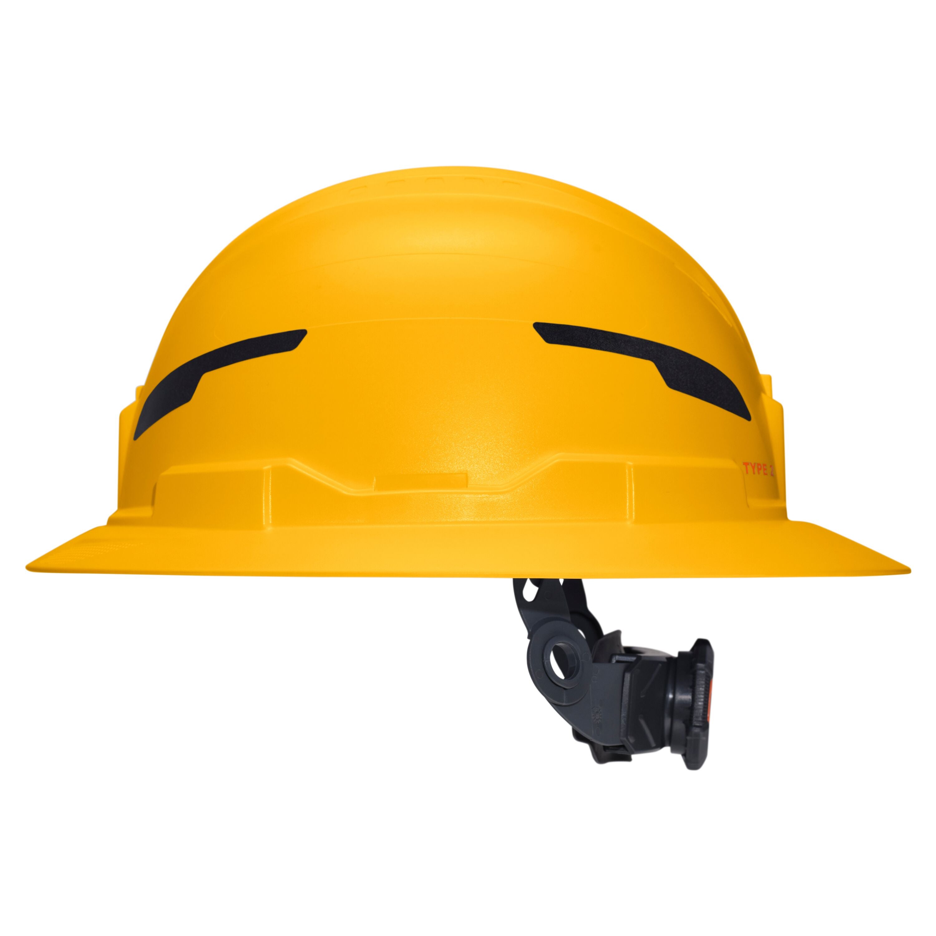 Klein 60489T2 Class E Type-2 Hard Hat, Non-Vented Full Brim Style with Strap, Yellow - Ace Tool Group - Klein