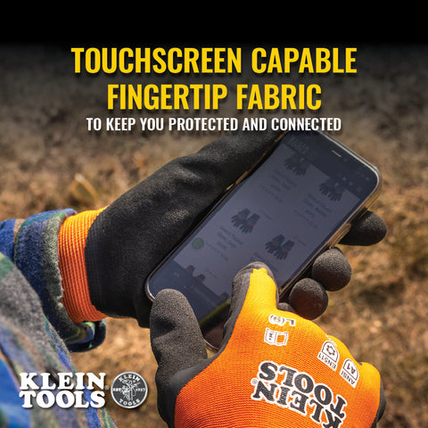 Klein 60837 Winter Knit Dip Gloves, Cut A1, XL - Ace Tool Group - Klein