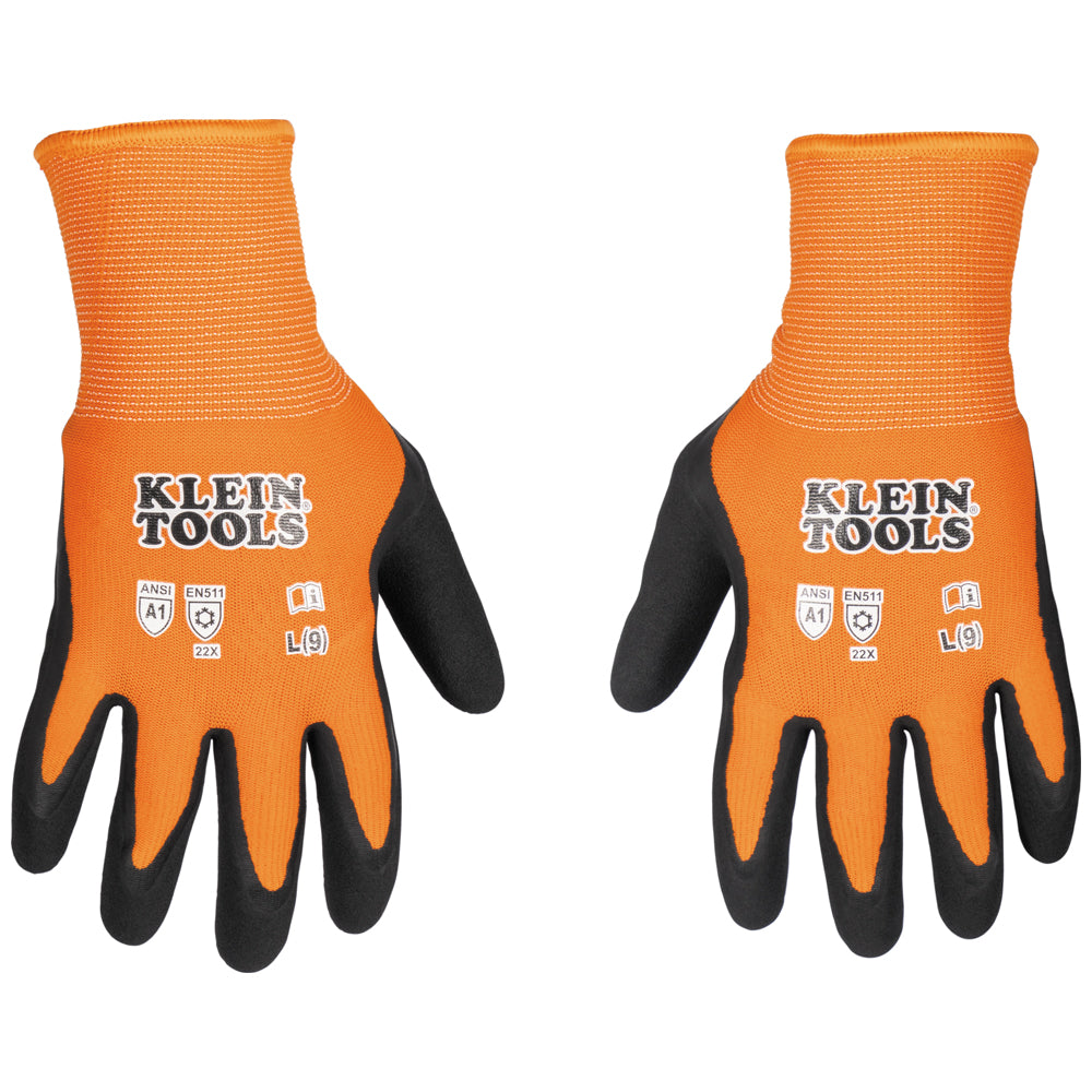 Klein 60836 Winter Knit Dip Gloves, Cut A1, L - Ace Tool Group - Klein