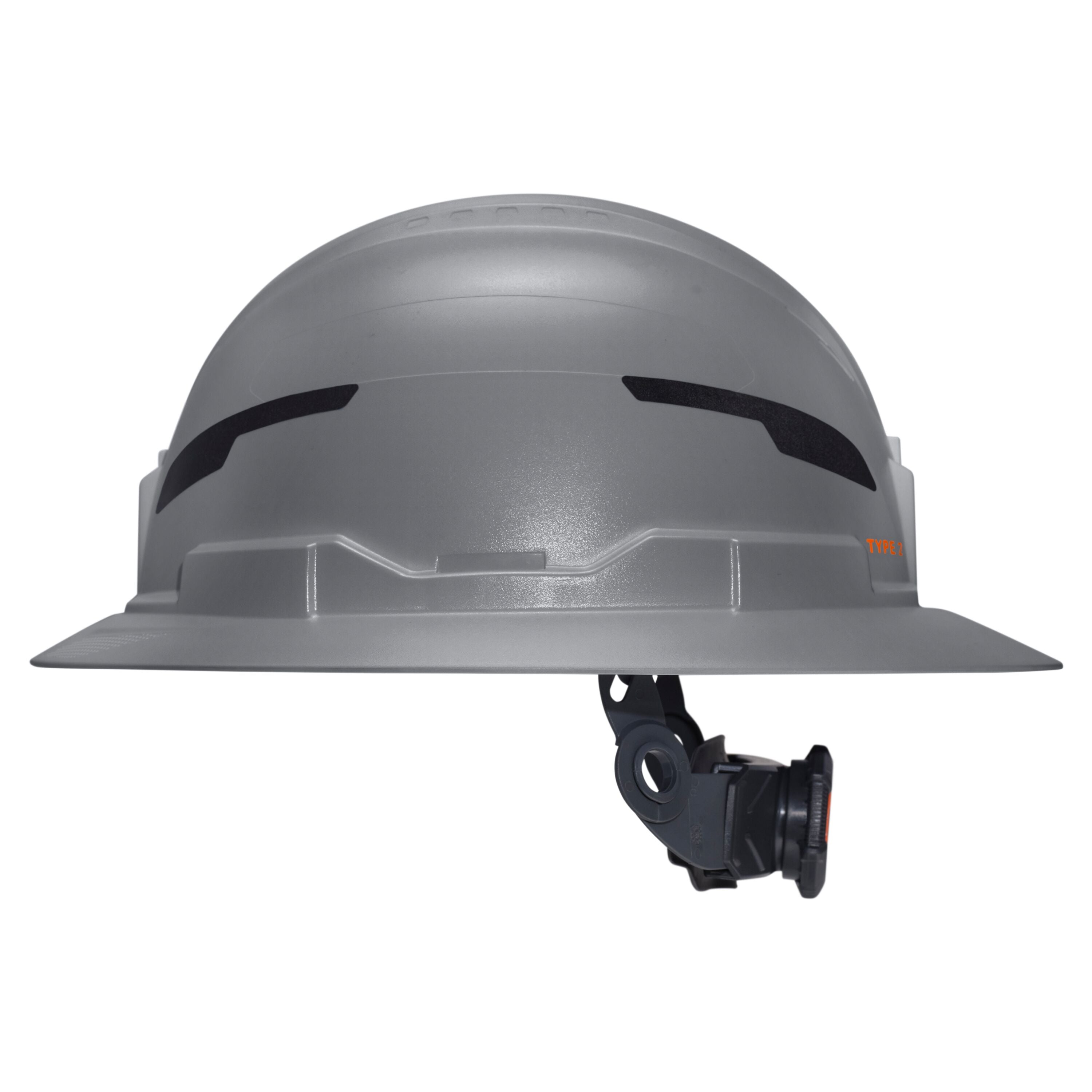 Klein 60863T2 Class E Type-2 Hard Hat, Non-Vented Full Brim Style with Strap, Gray - Ace Tool Group - Klein