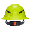 Klein 60910T2 Class E Type-2 Hard Hat, Non-Vented Full Brim Style with Strap, High Visibility Lime - Ace Tool Group - Klein