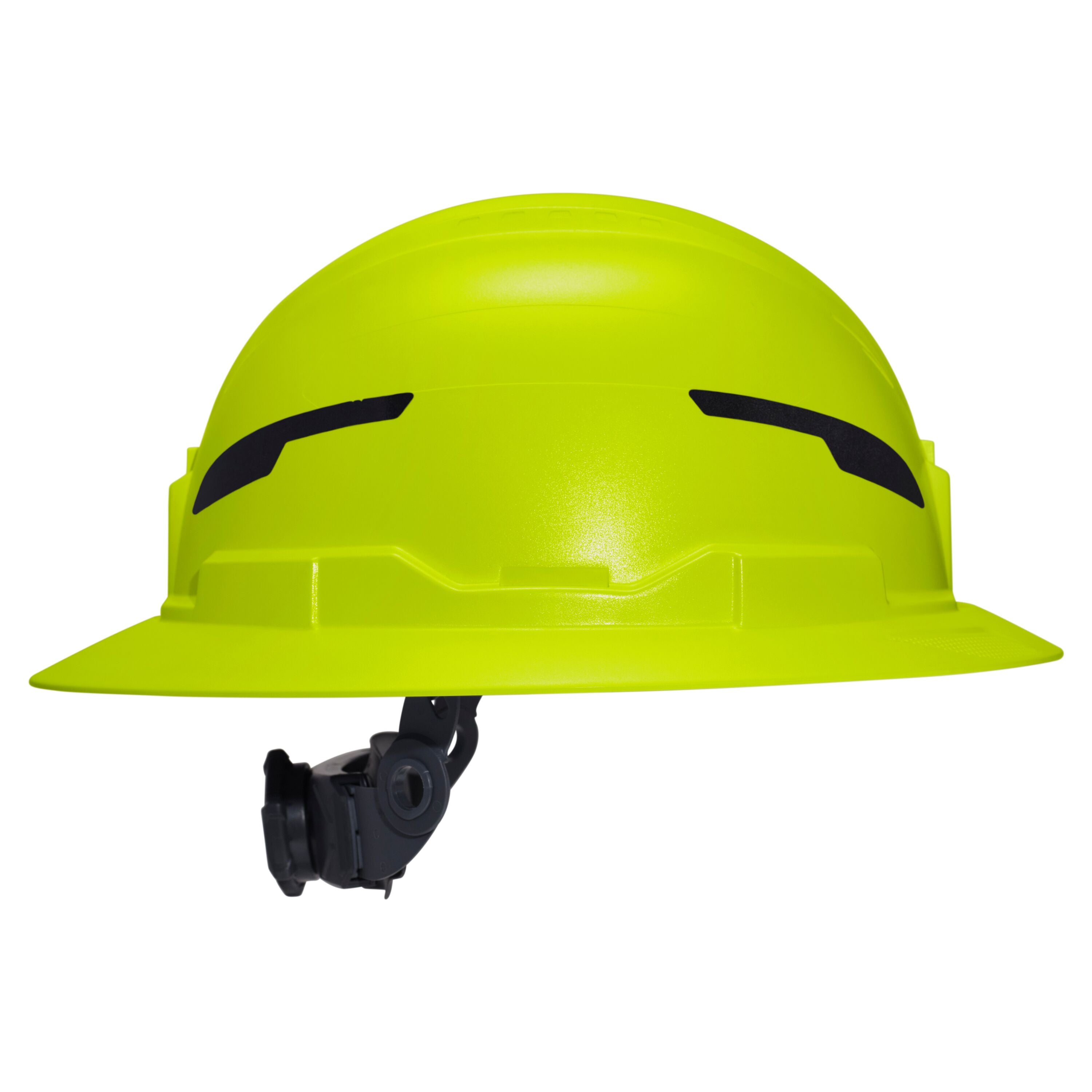 Klein 60910T2 Class E Type-2 Hard Hat, Non-Vented Full Brim Style with Strap, High Visibility Lime - Ace Tool Group - Klein