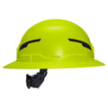 Klein 60910T2 Class E Type-2 Hard Hat, Non-Vented Full Brim Style with Strap, High Visibility Lime - Ace Tool Group - Klein