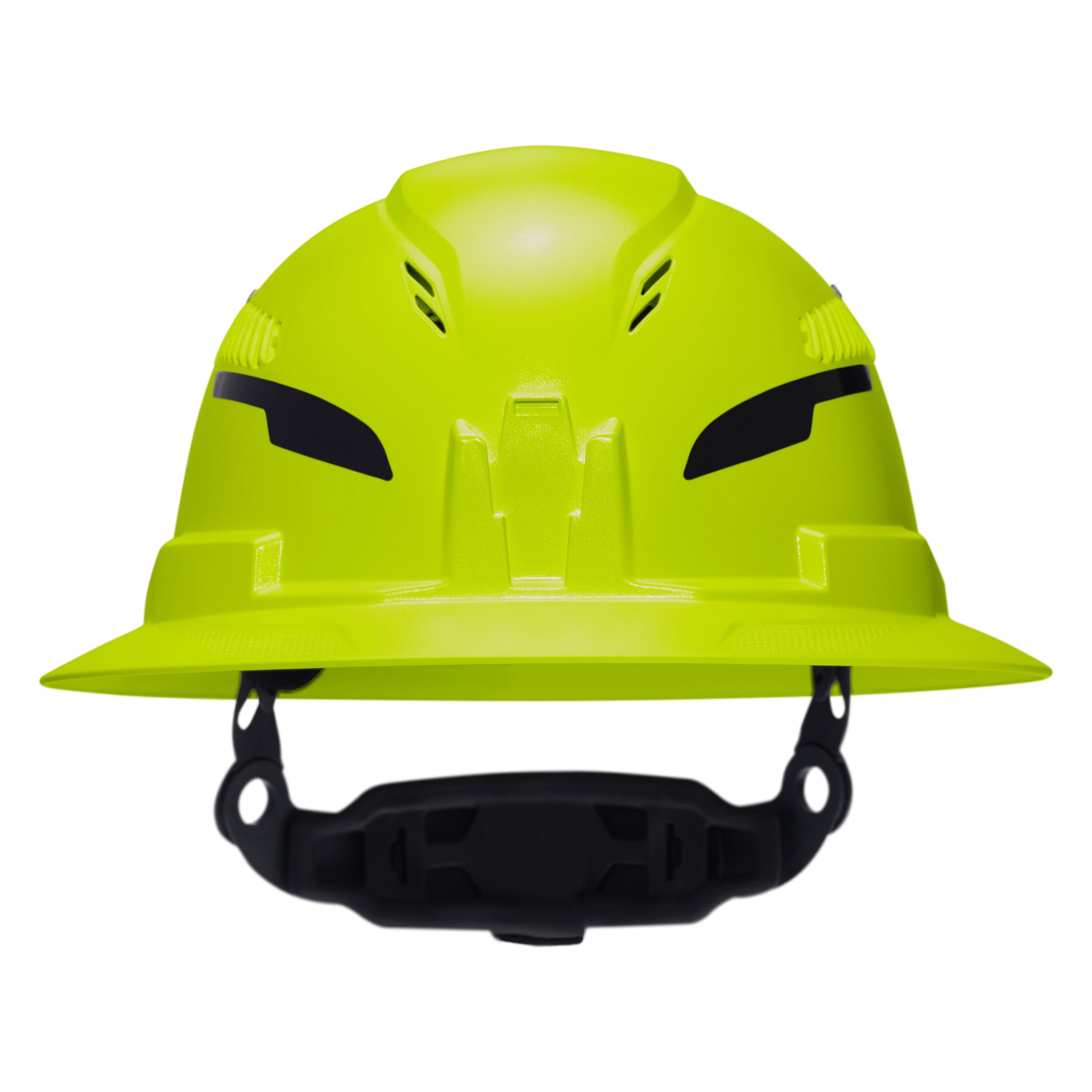 Klein 60911T2 Class C Type-2 Hard Hat, Vented Full Brim with Strap, High Visibility Lime