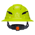 Klein 60911T2 Class C Type-2 Hard Hat, Vented Full Brim with Strap, High Visibility Lime - Ace Tool Group - Klein