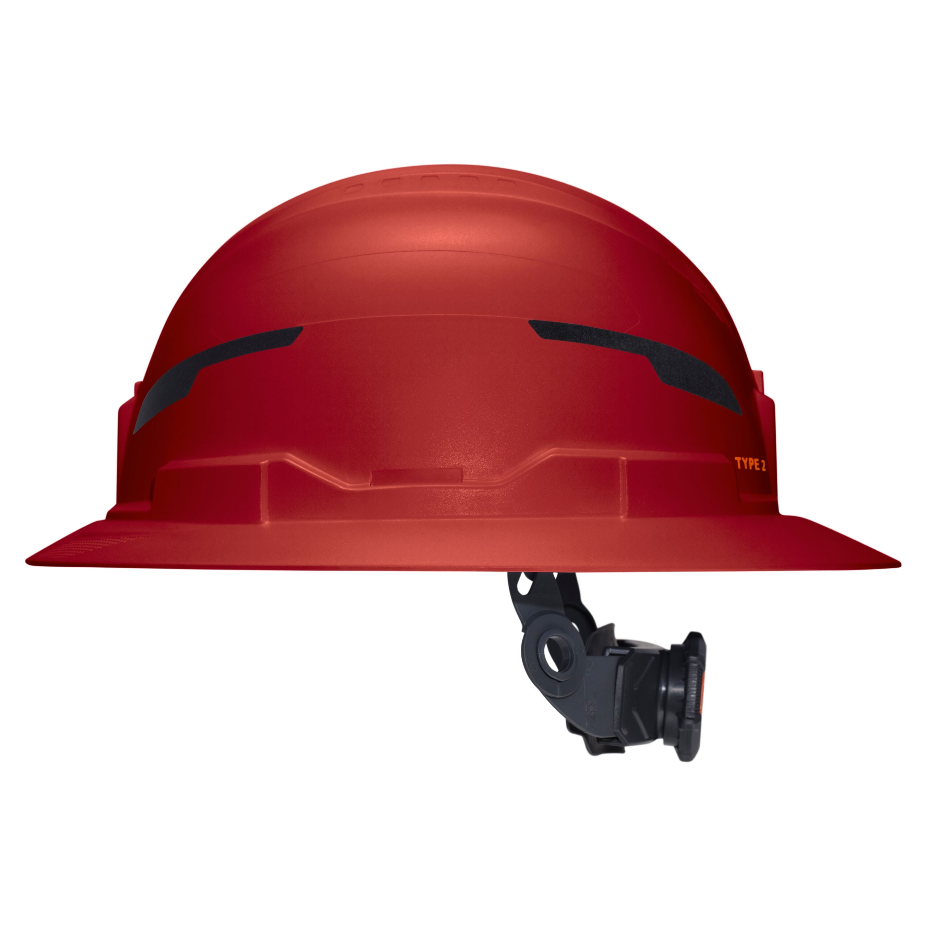 Klein 60920T2 Class E Type-2 Hard Hat, Non-Vented Full Brim Style with Strap, Red - Ace Tool Group - Klein