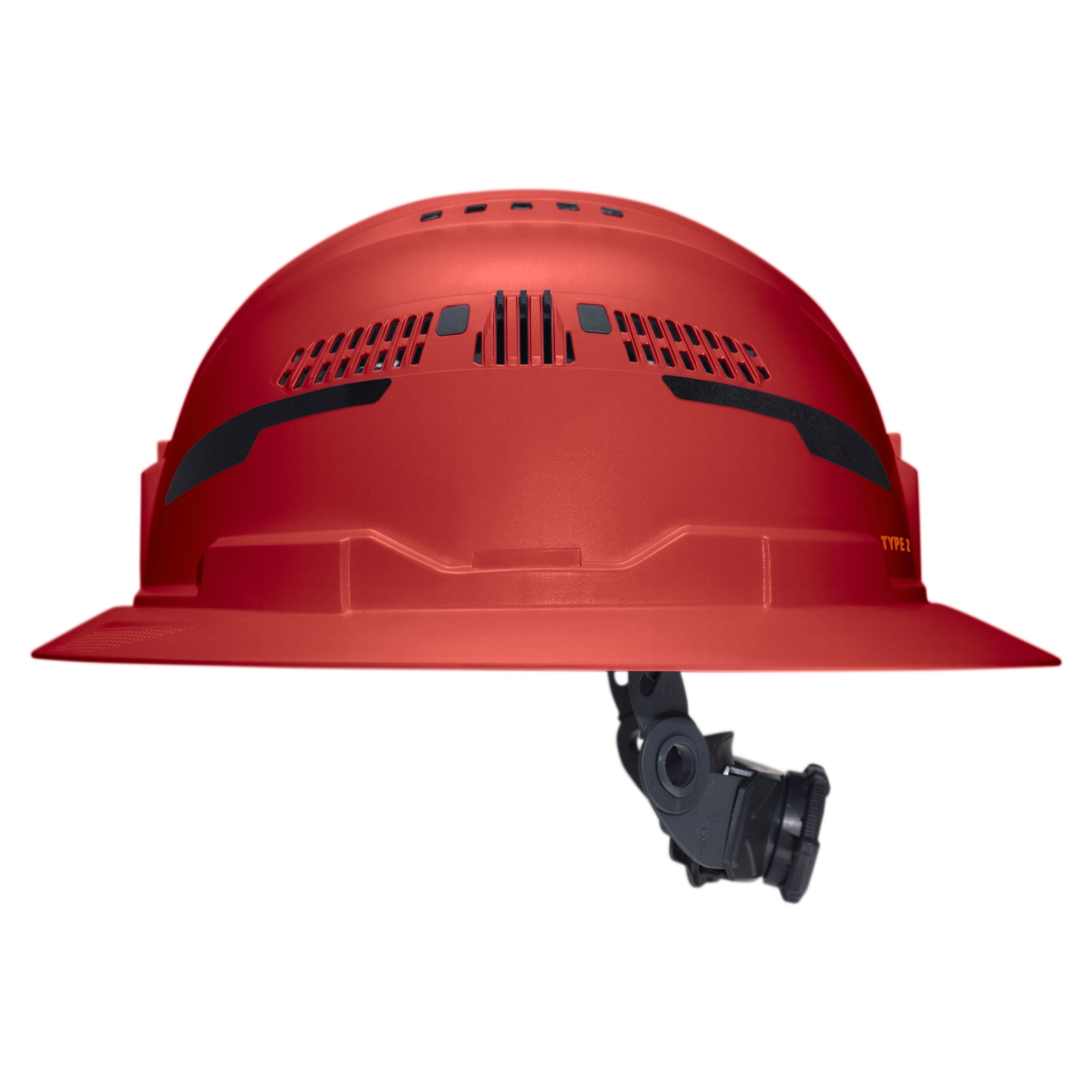 Klein 60921T2 Class C Type-2 Hard Hat, Vented Full Brim with Strap, Red - Ace Tool Group - Klein