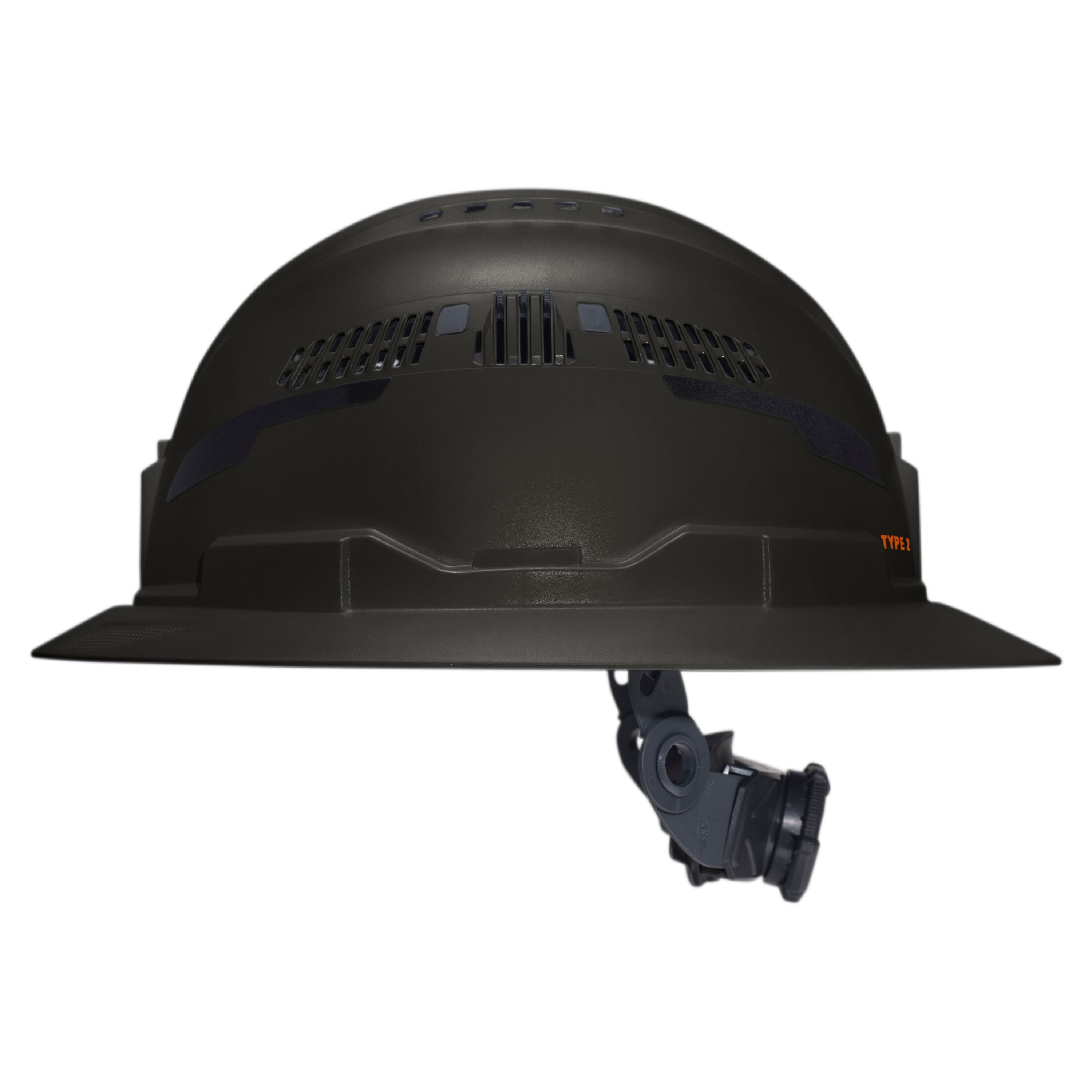 Klein 60961T2 Class C Type-2 Hard Hat, Vented Full Brim with Strap, Black - Ace Tool Group - Klein