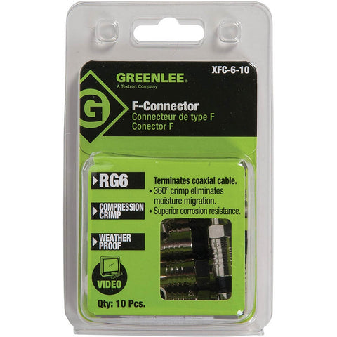 Greenlee XFC-6-10 Comp F-Style Connectors 10pk - Ace Tool Group - Greenlee