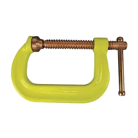 Bessey CDF402CHV C-clamp, drop forged, copper spindle, Hi Vis frame, 2 In. x 2 In., 3500 lb - Ace Tool Group - Bessey
