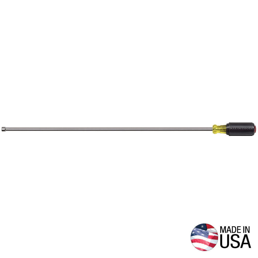 Klein Tools 618-1/4M 1/4'' (6 mm) Magnetic Tip Nut Driver  18'' (457 mm) Hollow Shank - Ace Tool Group - Klein