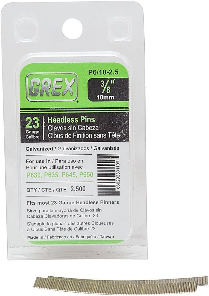 Grex P6/10-2.5 23 Gauge 3/8-Inch Headless Pins - Ace Tool Group - Grex