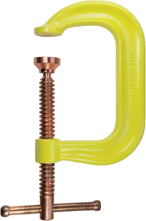 Bessey CDF403CHV C-clamp, drop forged, copper spindle, Hi Vis frame, 3 In. x 2 3/8 In., 3500 lb - Ace Tool Group - Bessey