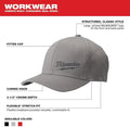 Milwaukee 504G-SM FF FITTED HAT - GRAY S/M - Ace Tool Group - Milwaukee