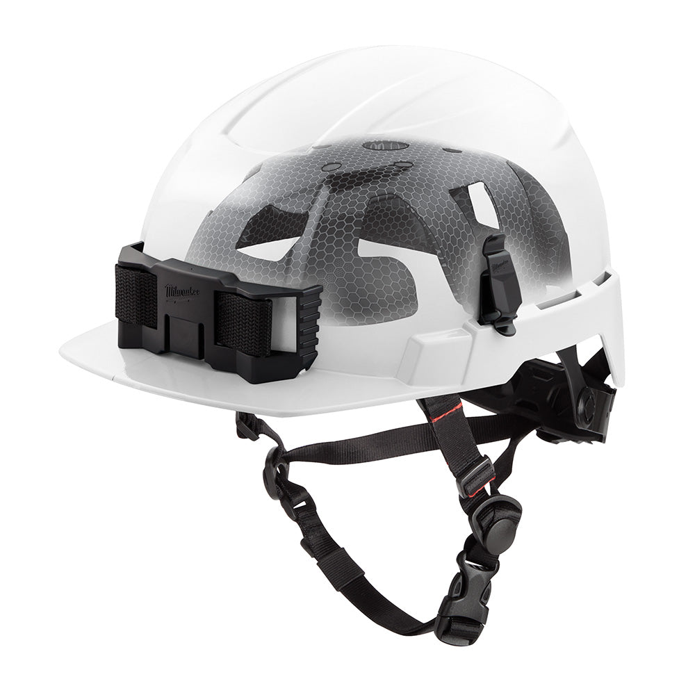 Milwaukee 48-73-1365 BOLT White Front Brim Safety Helmet with IMPACT ARMOR Liner (USA) - Type 2, Class E - Ace Tool Group - Milwaukee