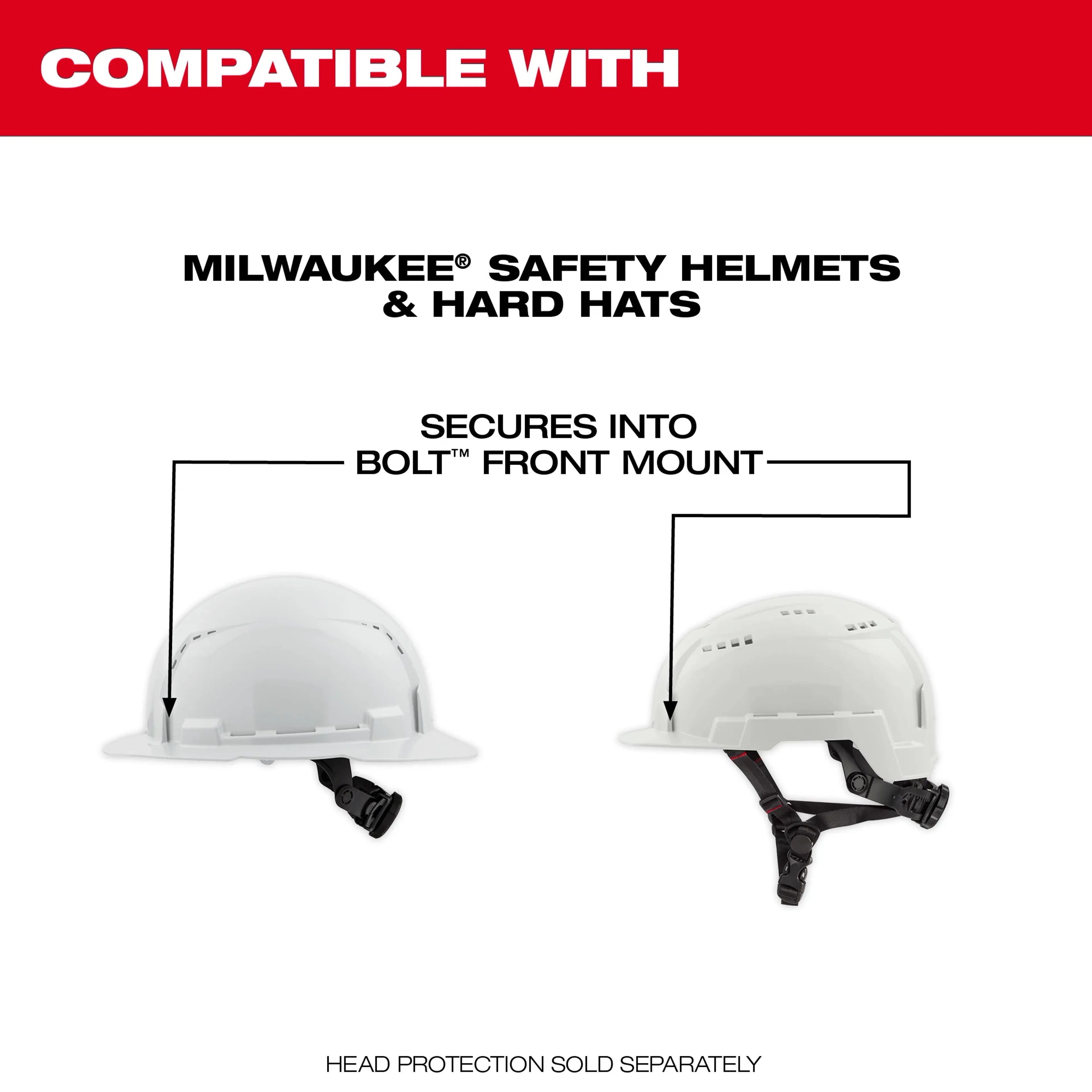 BOLT Gasketed Full Face Shield - Clear Dual Coat Lens (Compatible with Milwaukee 48-73-1422 ® BOLT Safety Helmets & BOLT Hard Hats) - Ace Tool Group - Milwaukee